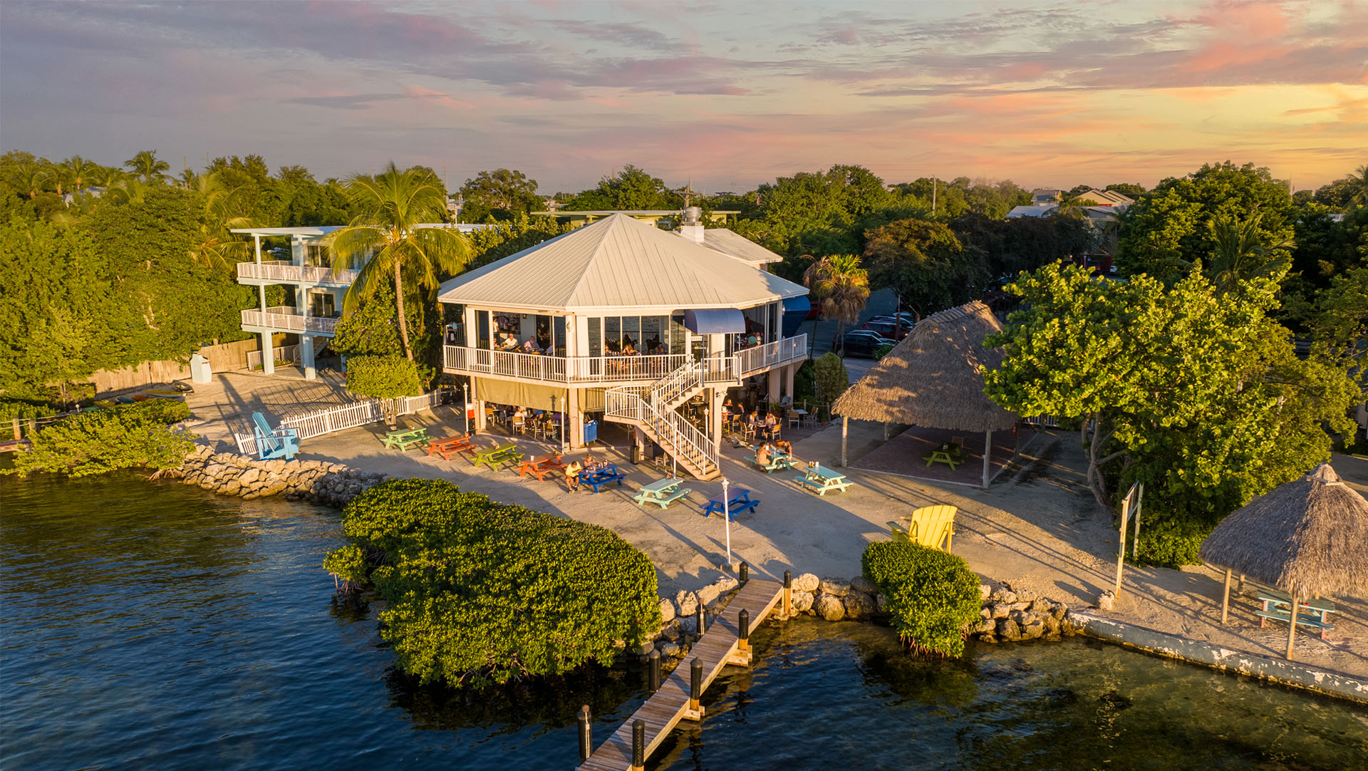 Aerial view of Bayside Grille and Sunset Bar